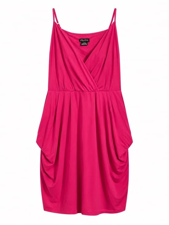 City Chic Fuchsia Pink Faux Wrap V-Neck Dress XL 22 Plus Size Flowy - Thumbnail 9