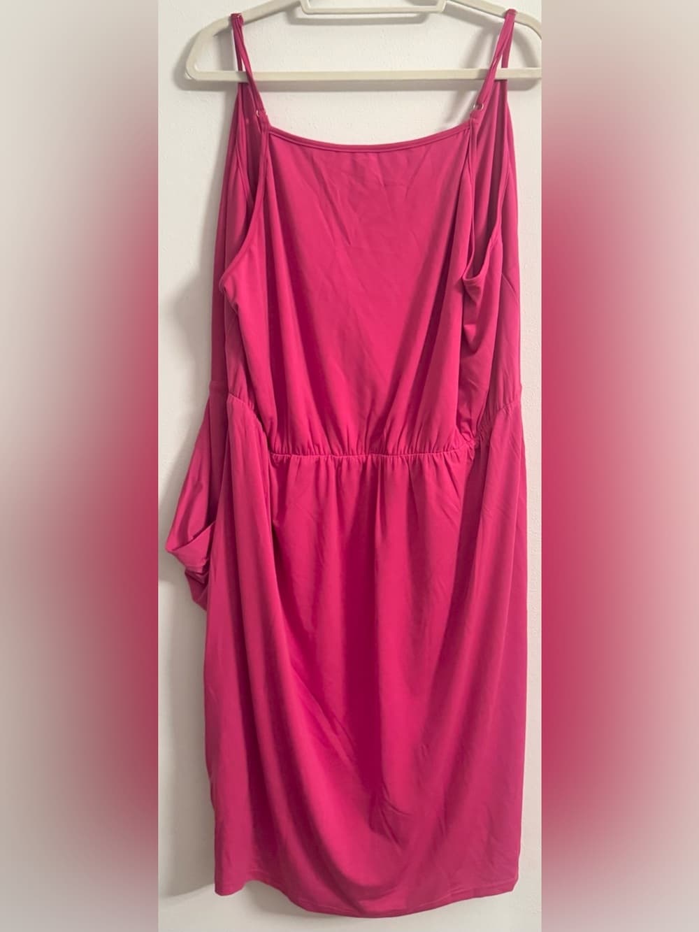 City Chic Fuchsia Pink Faux Wrap V-Neck Dress XL 22 Plus Size Flowy - Thumbnail 2