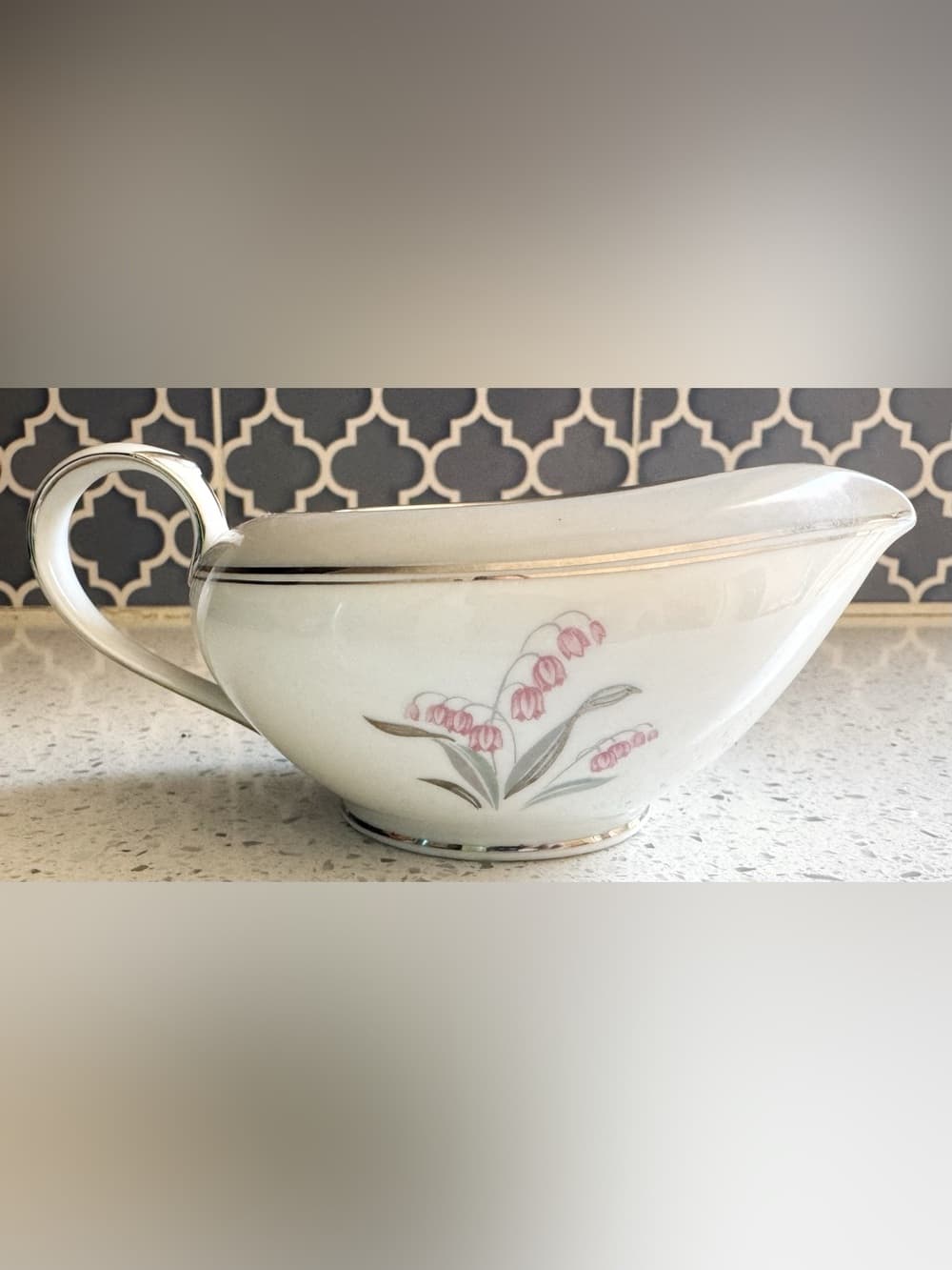 Noritake Japan Floral China Tea Set 17 Piece 5 Place Settings Creamer Sugar - Thumbnail 4