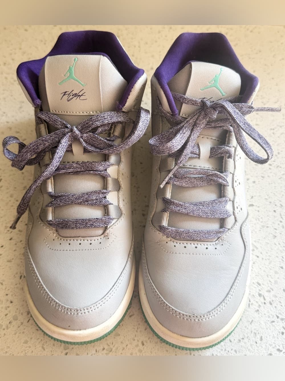 Nike Air Jordan Flight Origin 2 Sneakers White Purple Green Women's Size 5.5