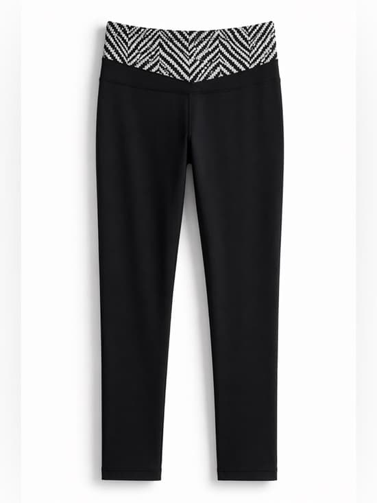 Women's Black High Waisted Cropped Leggings Stretch Yoga Activewear Size Medium - Thumbnail 6