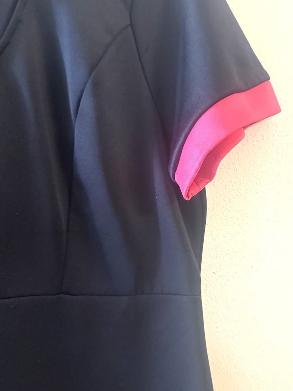 Nicki Minaj Women's Navy Blue Hot Pink Trim Short Sleeve Dress Plus Size XXL - Thumbnail 3