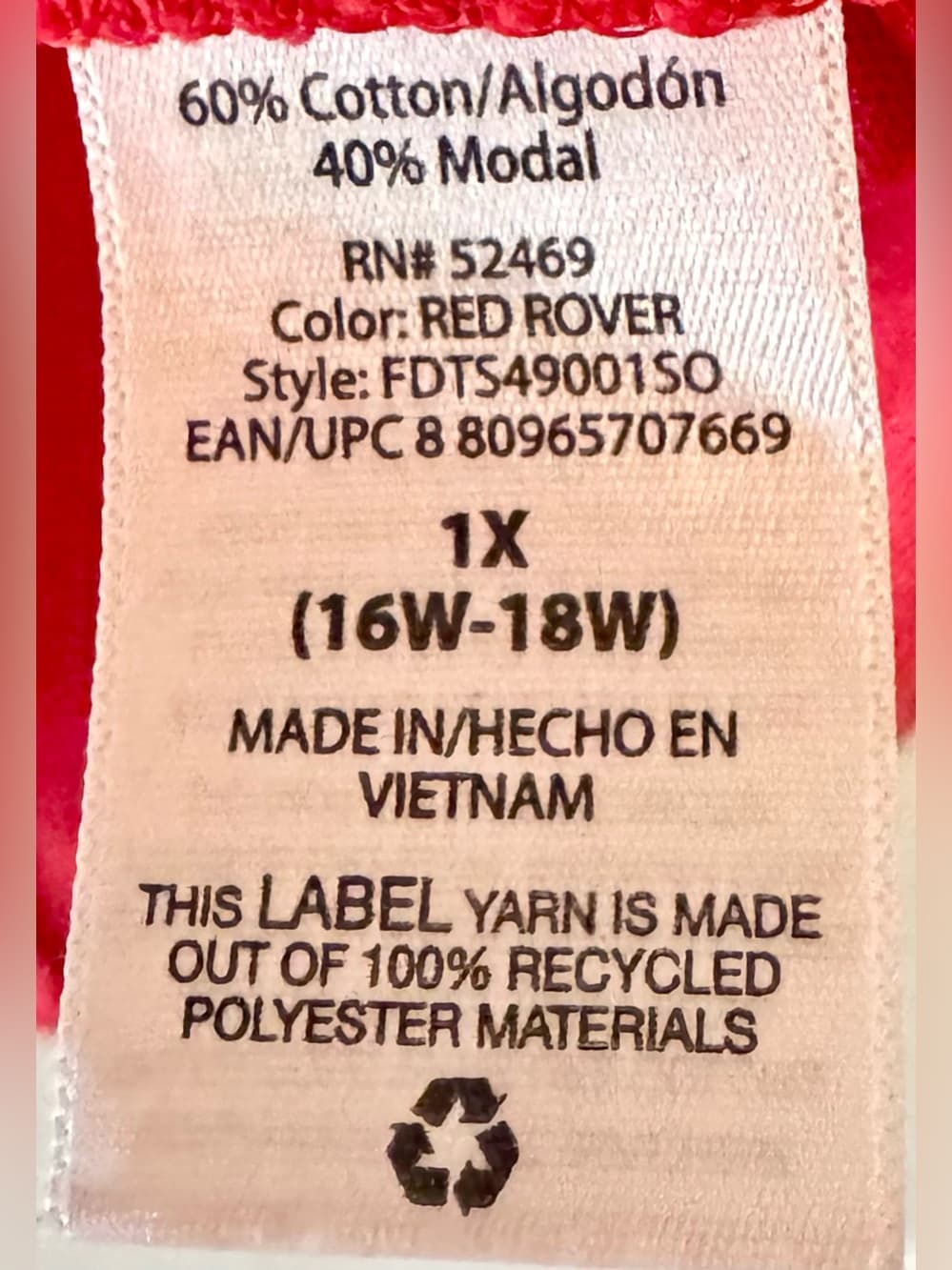 Terra & Sky Women's Red Cotton Modal Side Slit Tunic Top Plus Size 1X - Thumbnail 6