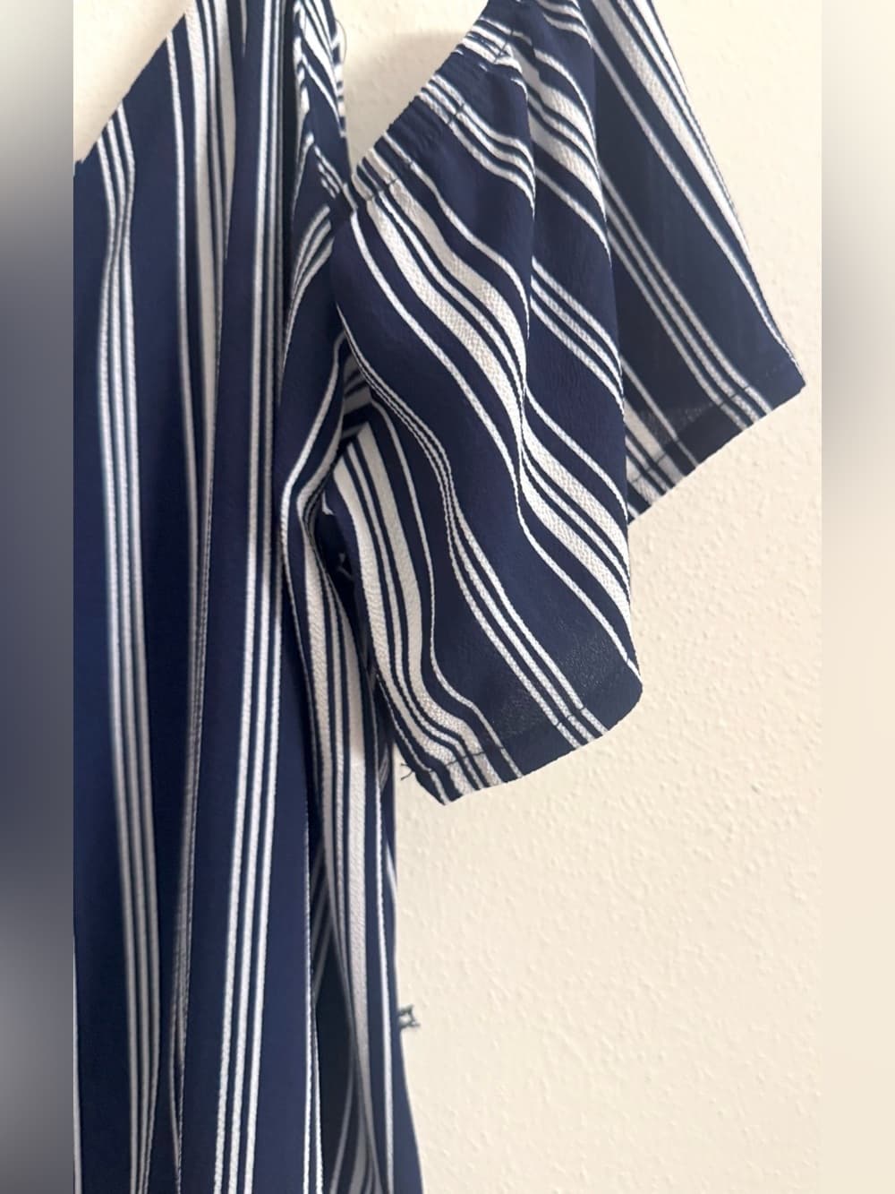 Speechless Cold Shoulder Navy Blue White Striped Mini Dress XXL - Thumbnail 4