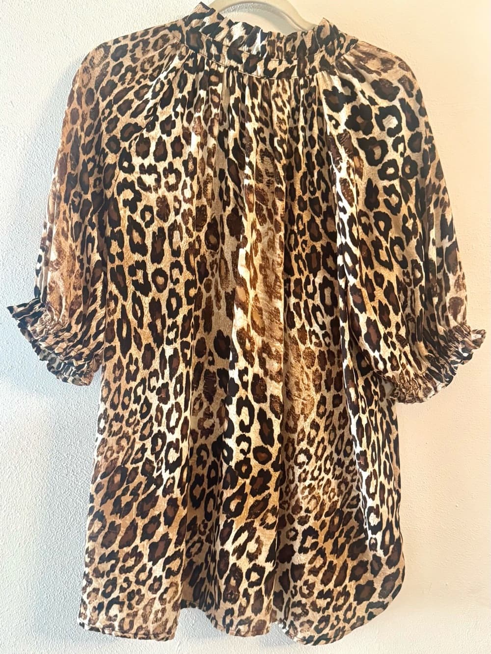 Cocomo Women's Leopard Print Tie Neck Flowy Blouse Plus Size 2X - Thumbnail 2