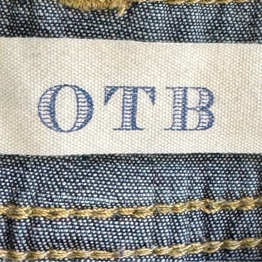 OTB Dark Wash Denim Shorts 9 Juniors Mid Rise Cuffed Stretch - Thumbnail 3