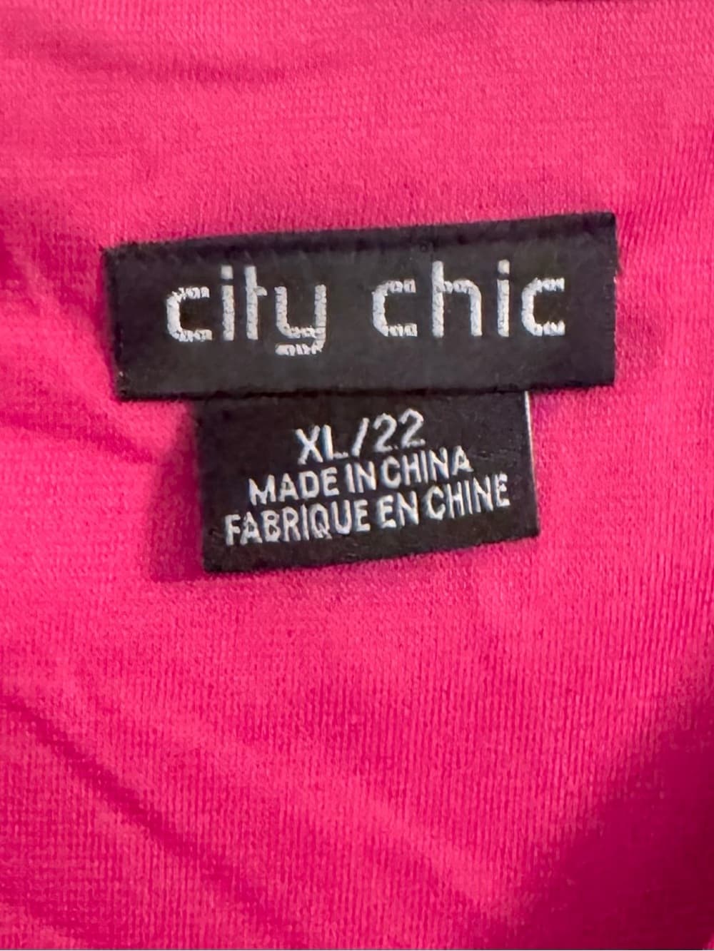 City Chic Fuchsia Pink Faux Wrap V-Neck Dress XL 22 Plus Size Flowy - Thumbnail 5