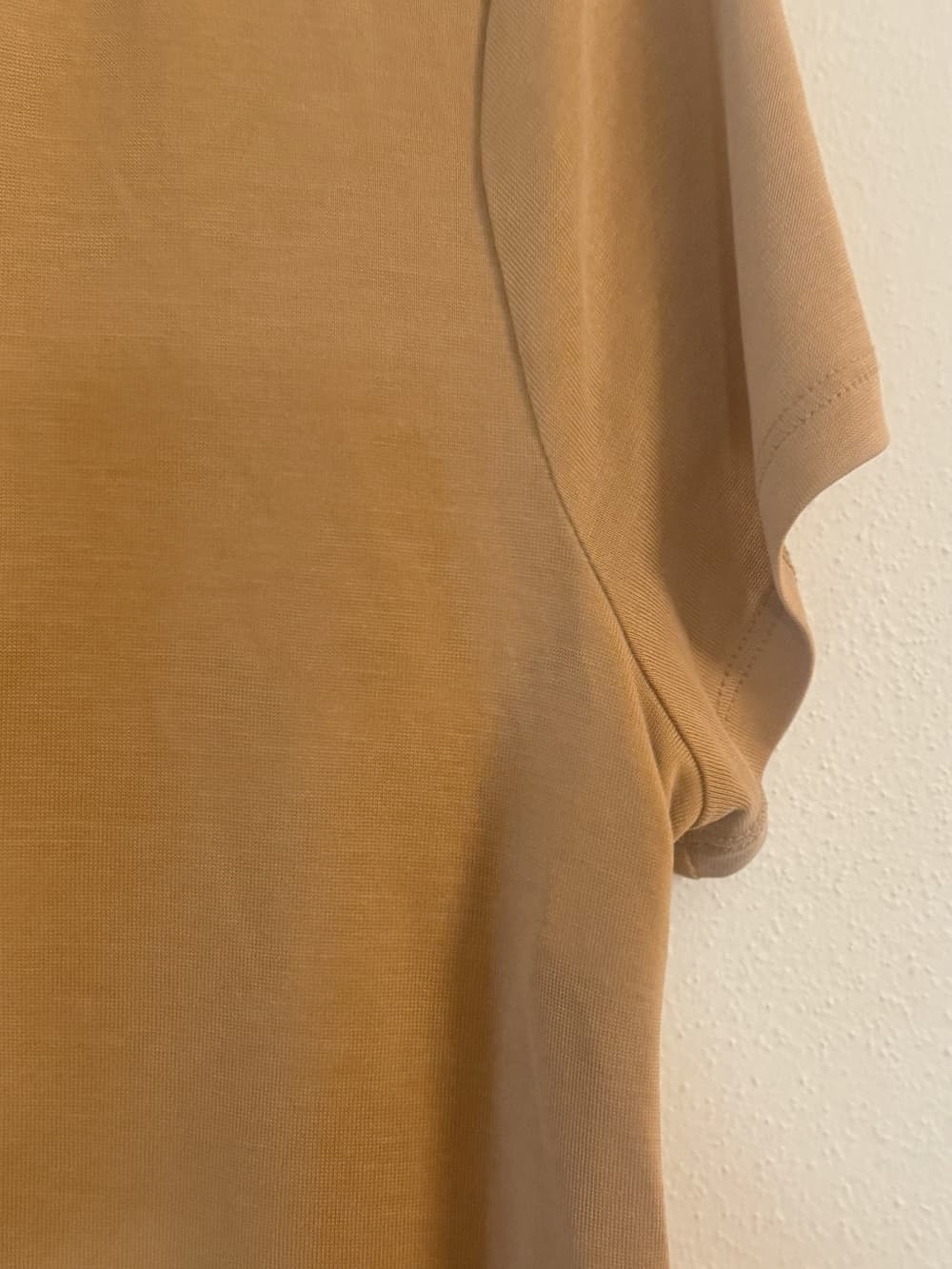 Women's Caramel Brown V-Neck Short Sleeve Tee Relaxed Fit Size XL - Thumbnail 3
