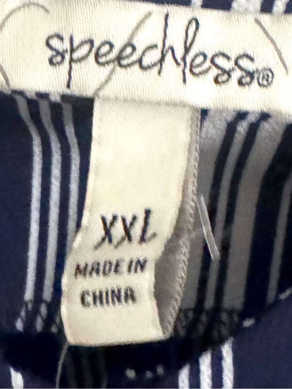Speechless Cold Shoulder Navy Blue White Striped Mini Dress XXL - Thumbnail 5