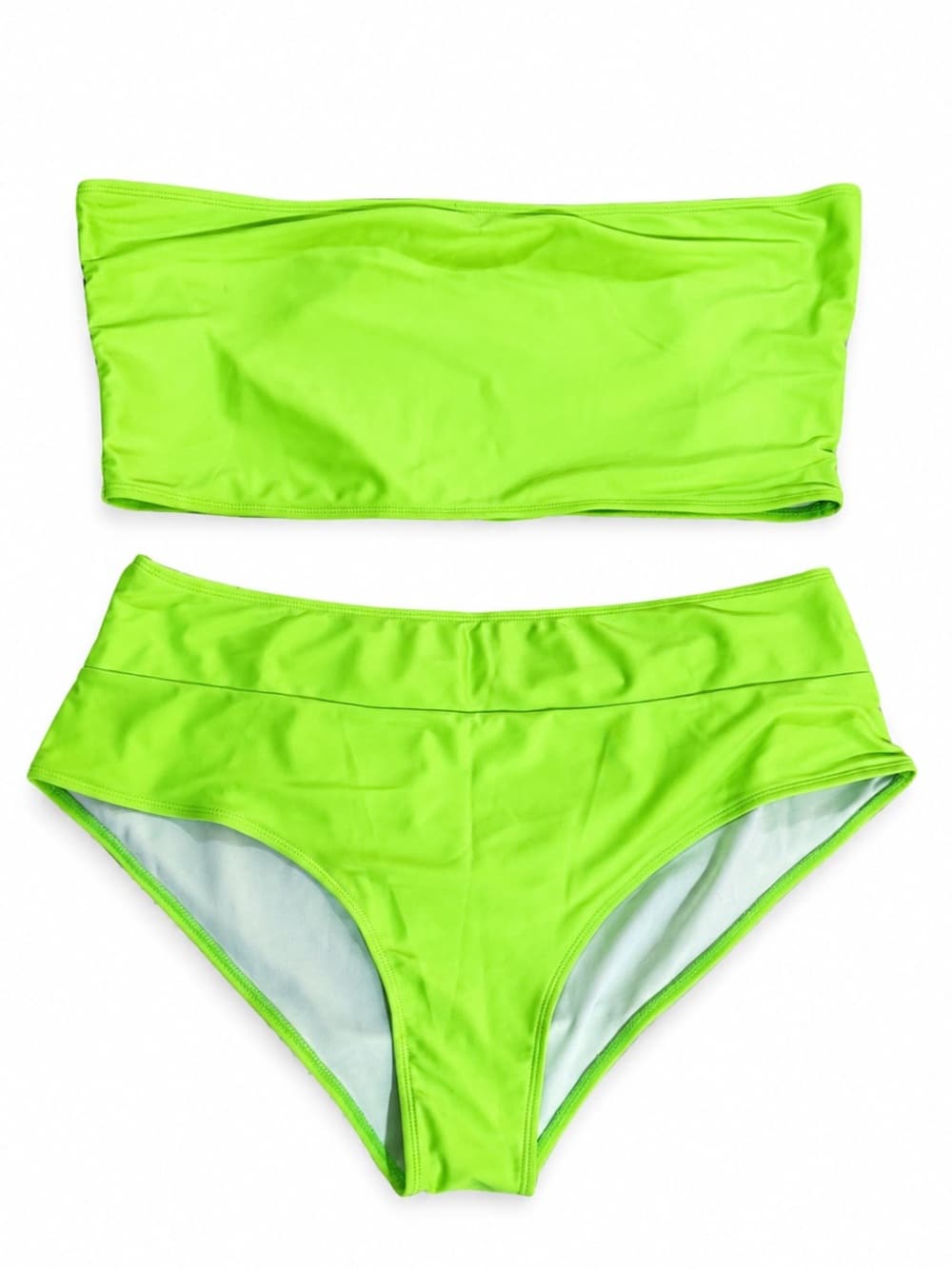 Neon Green Bandeau Bikini Set 3XL - Thumbnail 7