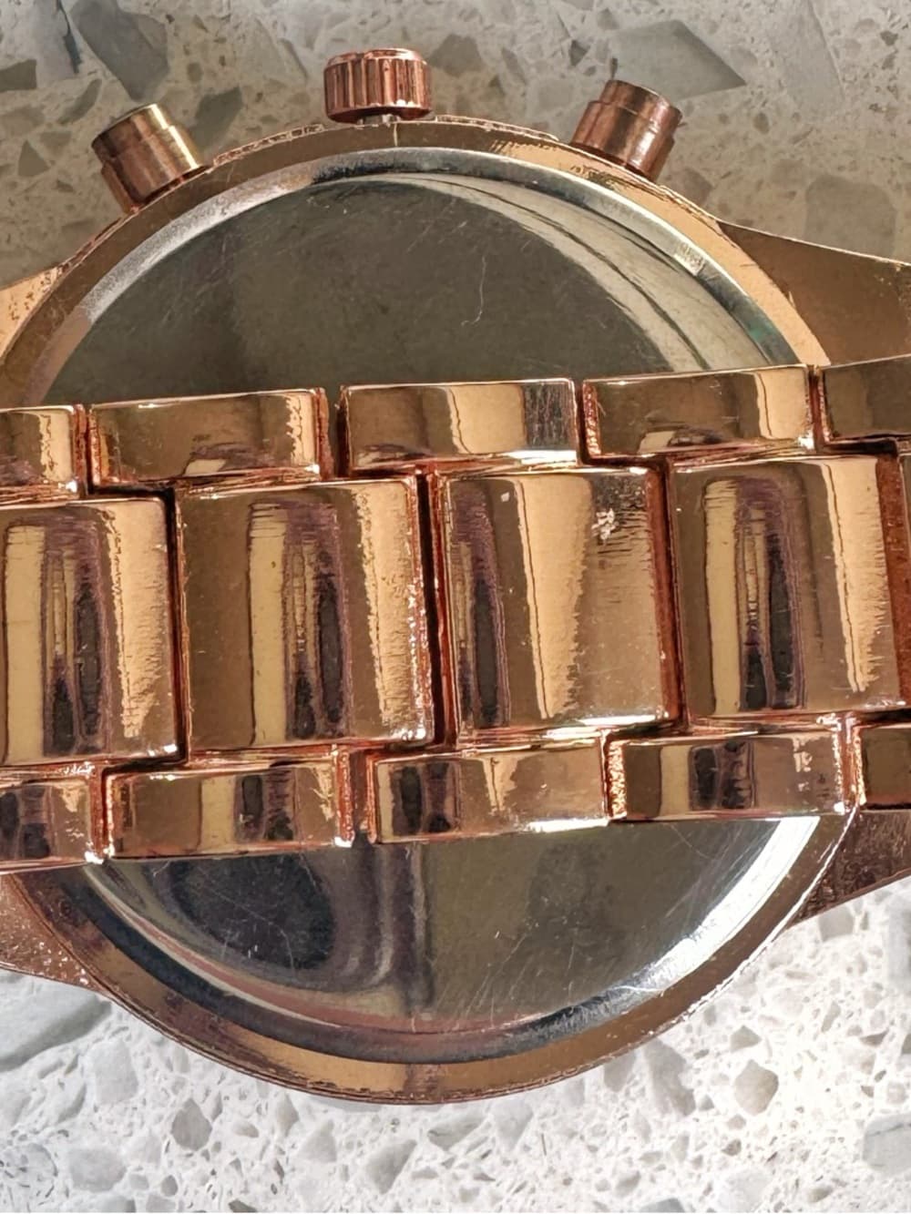 Geneva Stainless Steel Rose Gold Rhinestone Watch Bracelet Style - Thumbnail 4