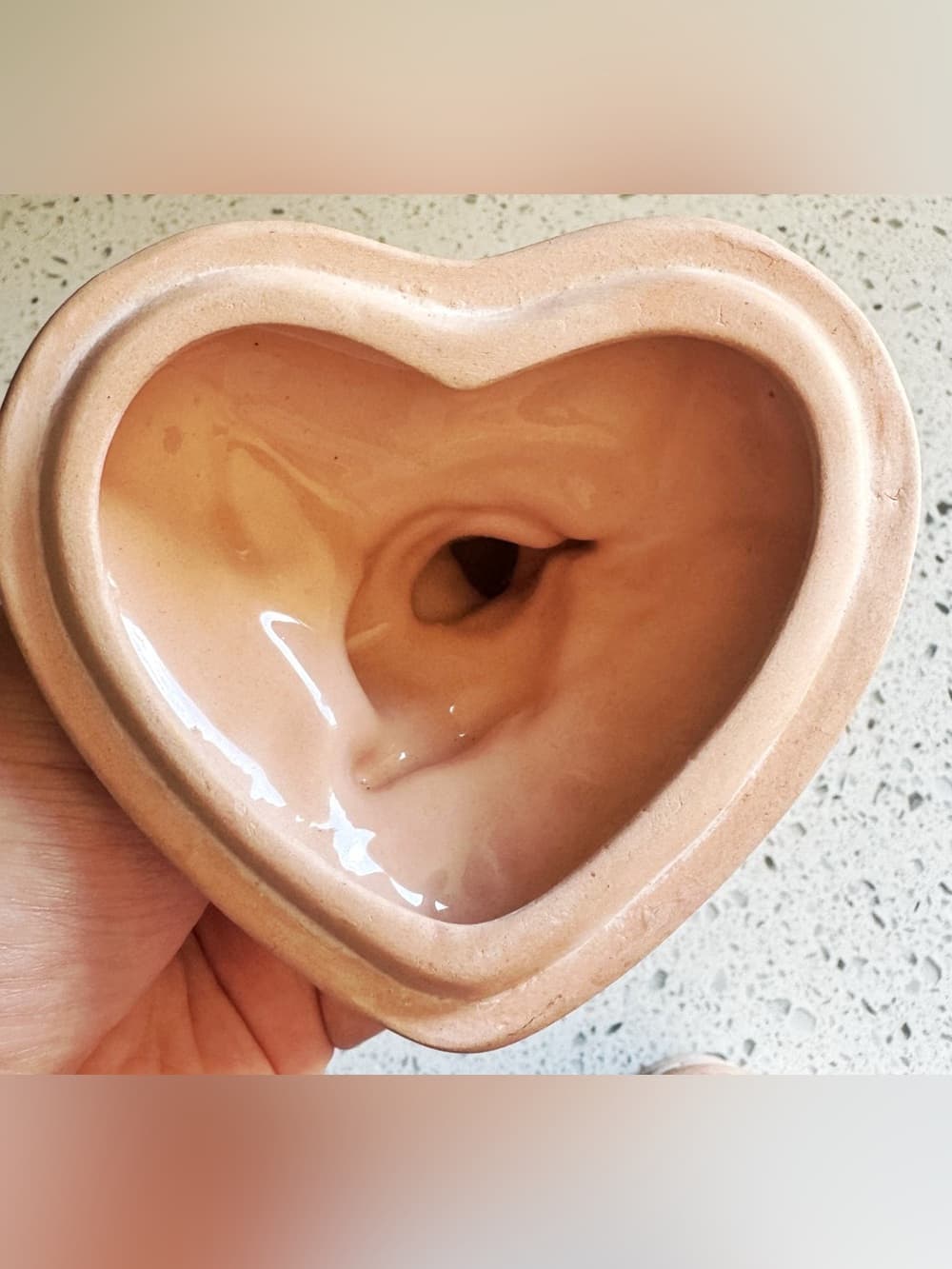 Vintage Pink Ceramic Cherub Heart Trinket Jewelry Box Floral - Thumbnail 6