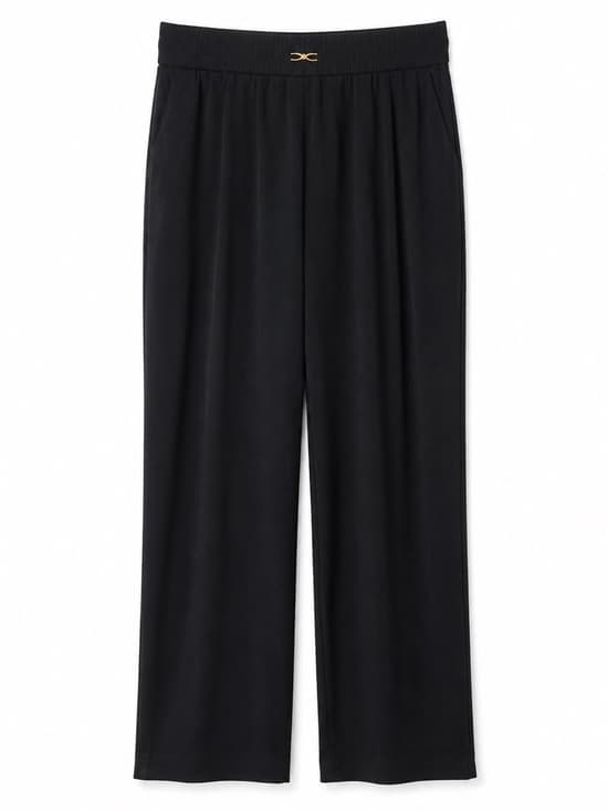 SoftyGrace Women's Black Pull On Straight Leg Relaxed Fit Pants NWT Size Medium - Thumbnail 9