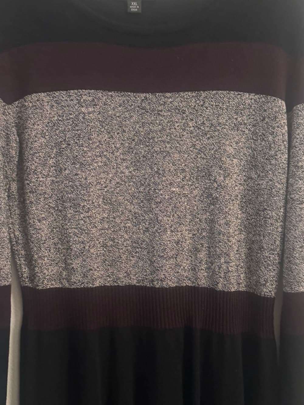 By & By Women's Black Gray Colorblock Long Sleeve Swing Dress Plus Size XXL - Thumbnail 3