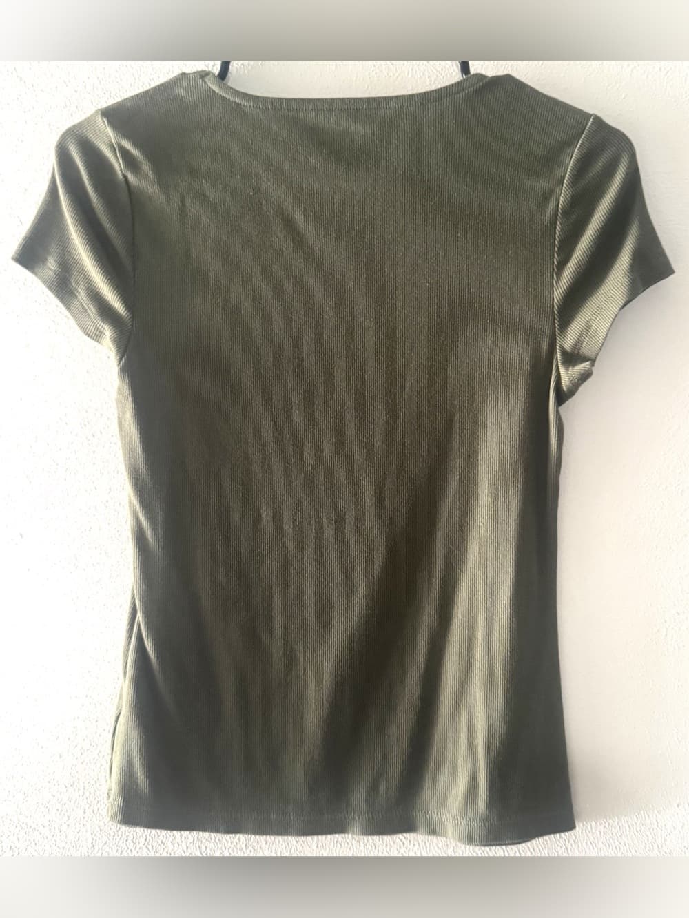 Old Navy Olive Green Ribbed Square Neck Tee Size S - Thumbnail 2