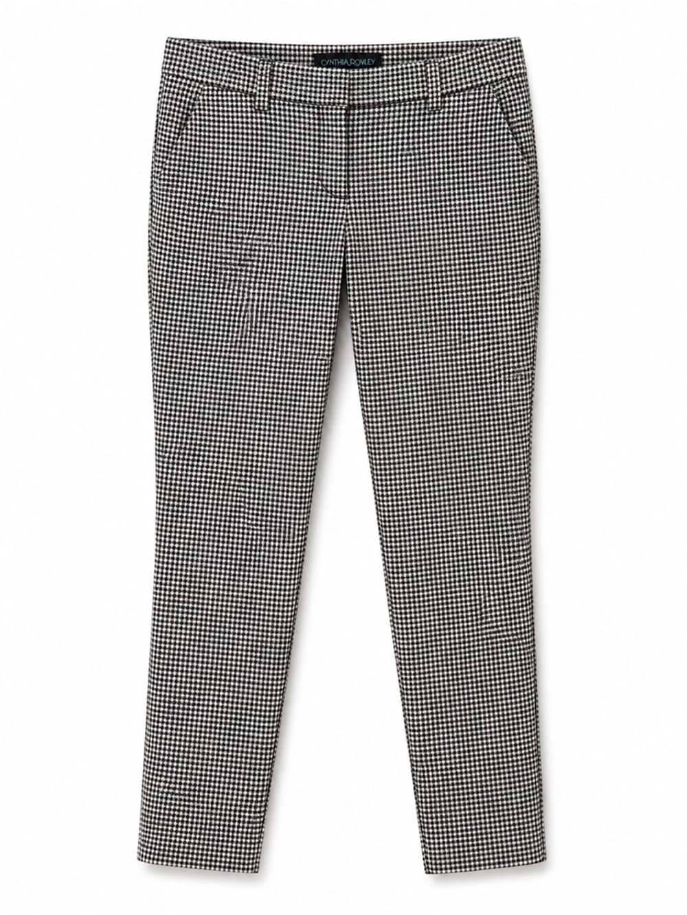 Cynthia Rowley Women's Black White Houndstooth Slim Ankle Pants Size 2 - Thumbnail 6