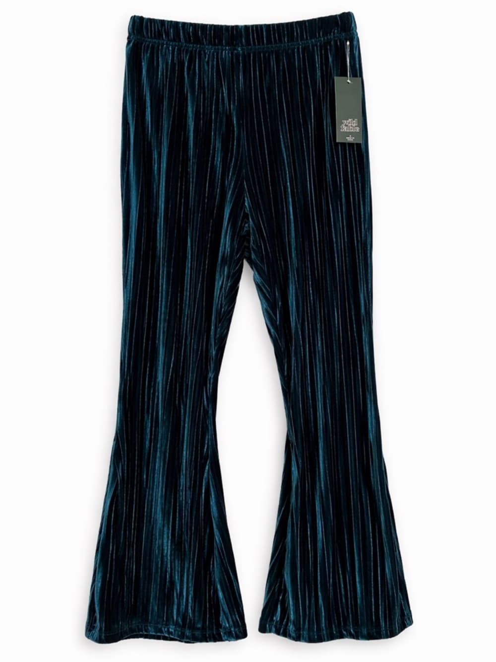 Wild Fable Women's Teal Velvet Ribbed Flare Pull On Pants NWT Size Small - Thumbnail 5