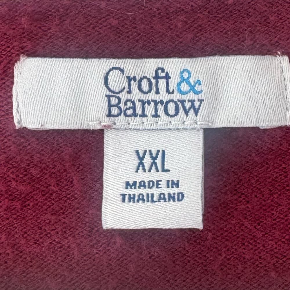 Croft & Barrow Burgundy Pink Rugby Sweater XXL Plus Size Collared Knit - Thumbnail 4