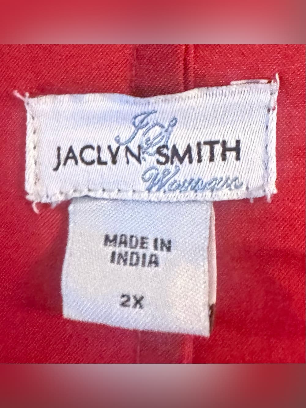 Jaclyn Smith Women's Red Jeweled V-Neck Long Sleeve Blouse Plus Size 2X - Thumbnail 6