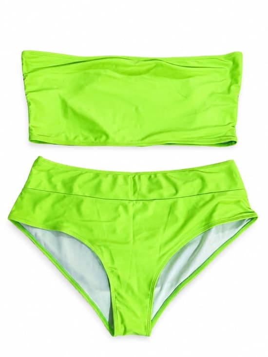Neon Green Bandeau Bikini Set 3XL - Thumbnail 8