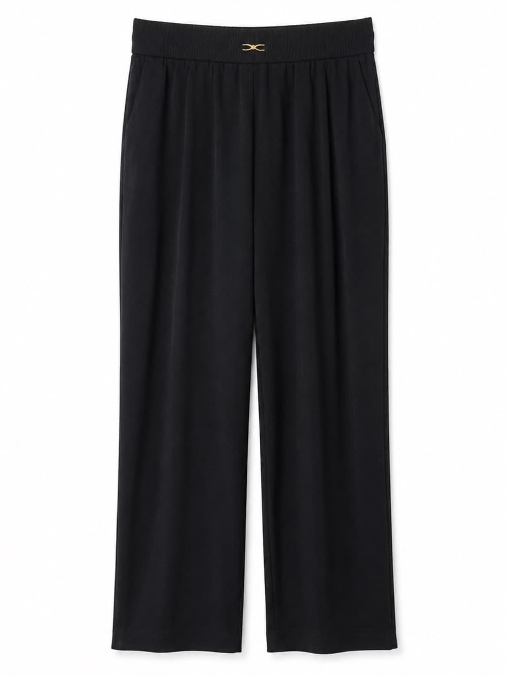 SoftyGrace Women's Black Pull On Straight Leg Relaxed Fit Pants NWT Size Medium - Thumbnail 8