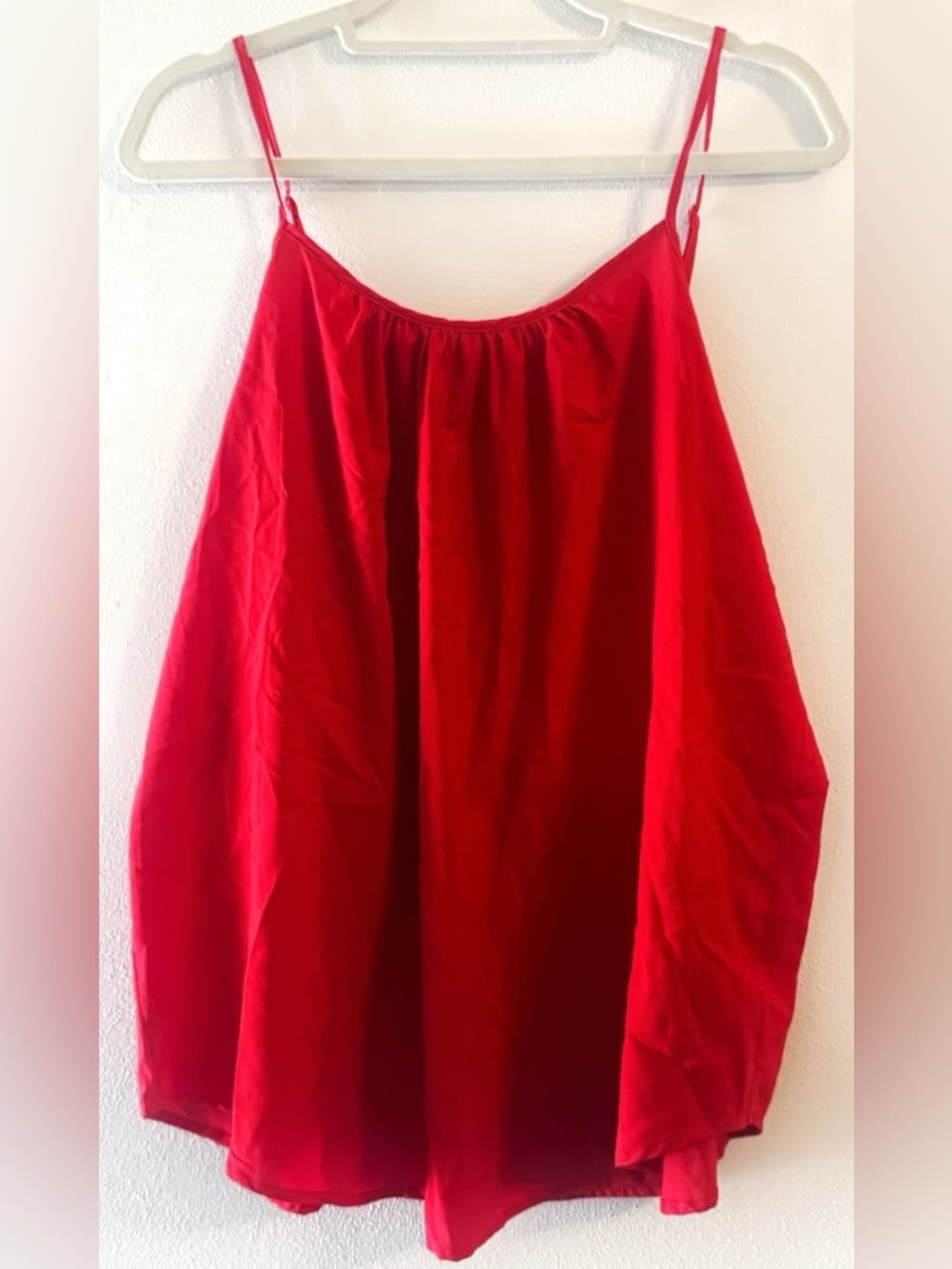 NWT Faded Glory Red Cami Tank XXL Plus Size Flowy Adjustable Strap