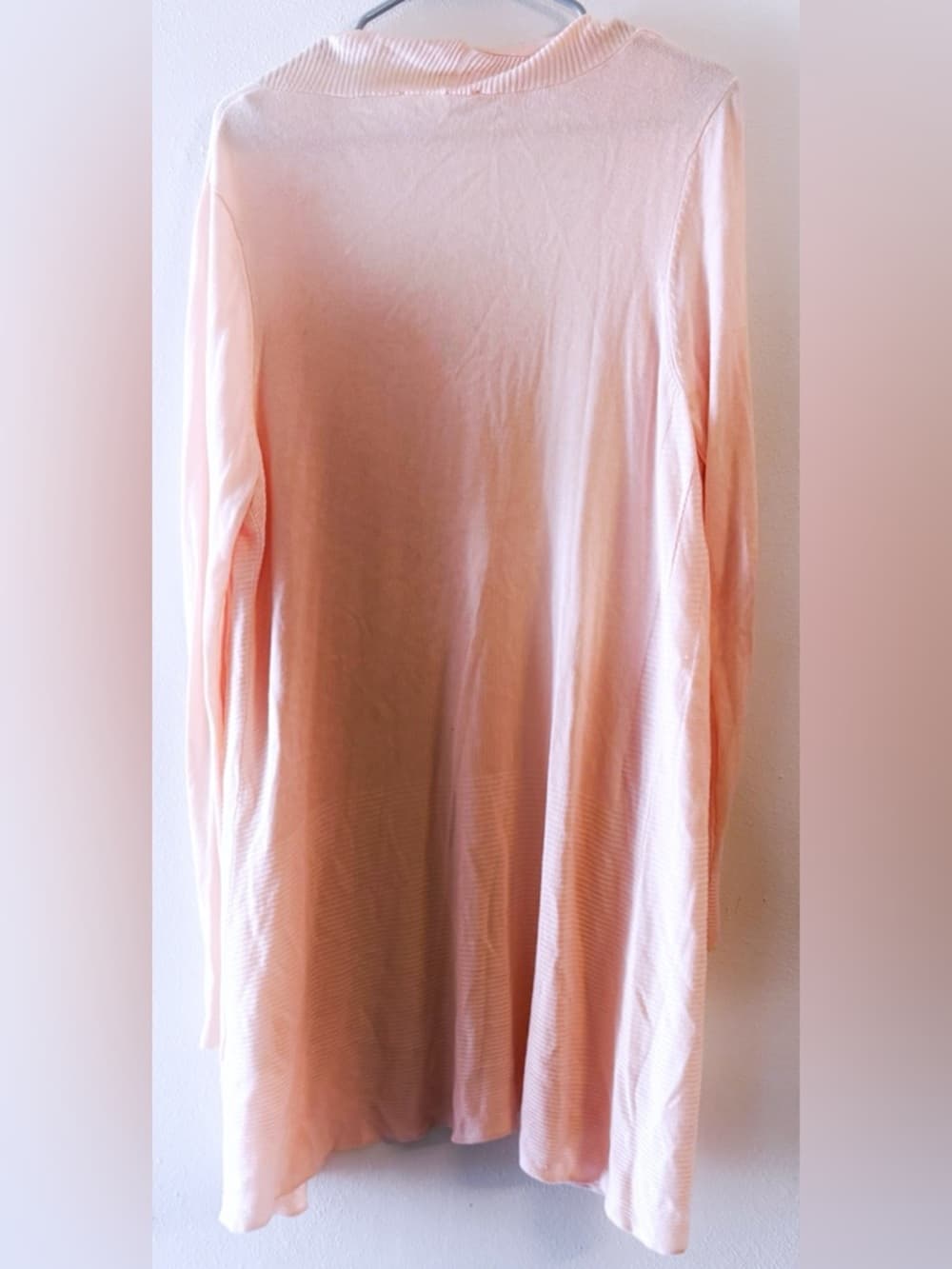 Cyrus Pink Open Front Cardigan Large Lightweight Drape Long Sleeve - Thumbnail 2