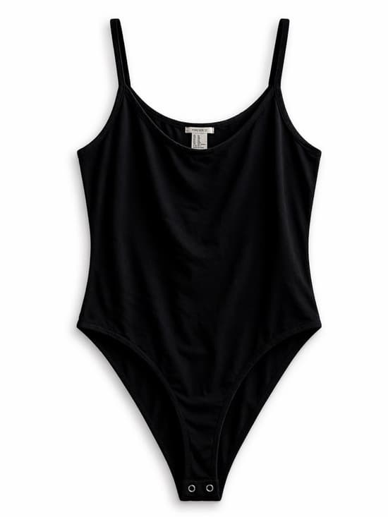 Forever 21 Plus Black Scoop Neck Bodysuit 3X Fits XXL Minimalist - Thumbnail 7