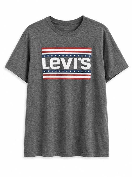 Levi's Heather Gray Patriotic Logo Graphic Tee Men's Large - Thumbnail 7