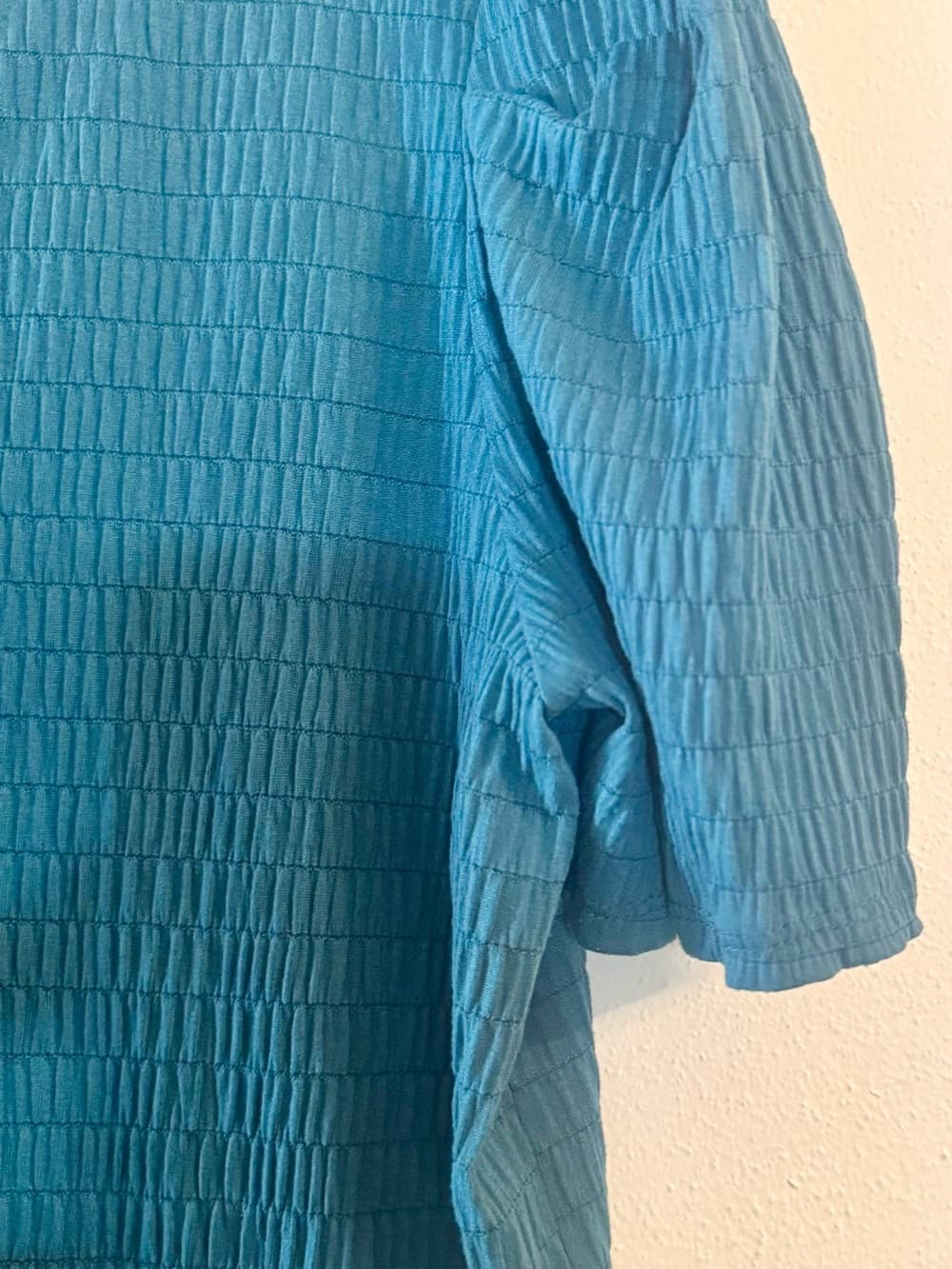 A New Day Women's Teal Smocked Puff Sleeve V-Neck Top Size XL - Thumbnail 3
