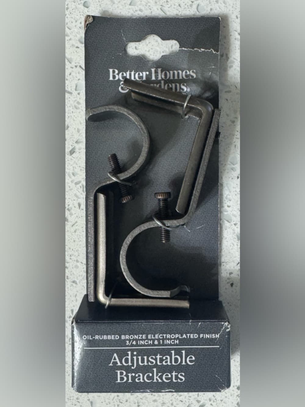 Better Homes & Gardens Adjustable Curtain Rod Brackets Bronze Set New
