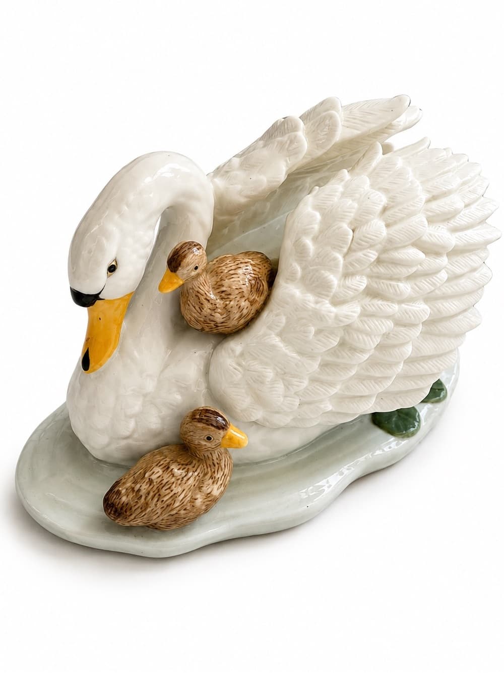 Vintage Ceramic White Swan Mother Baby Figurine Bird Home Decor Collectible - Thumbnail 7