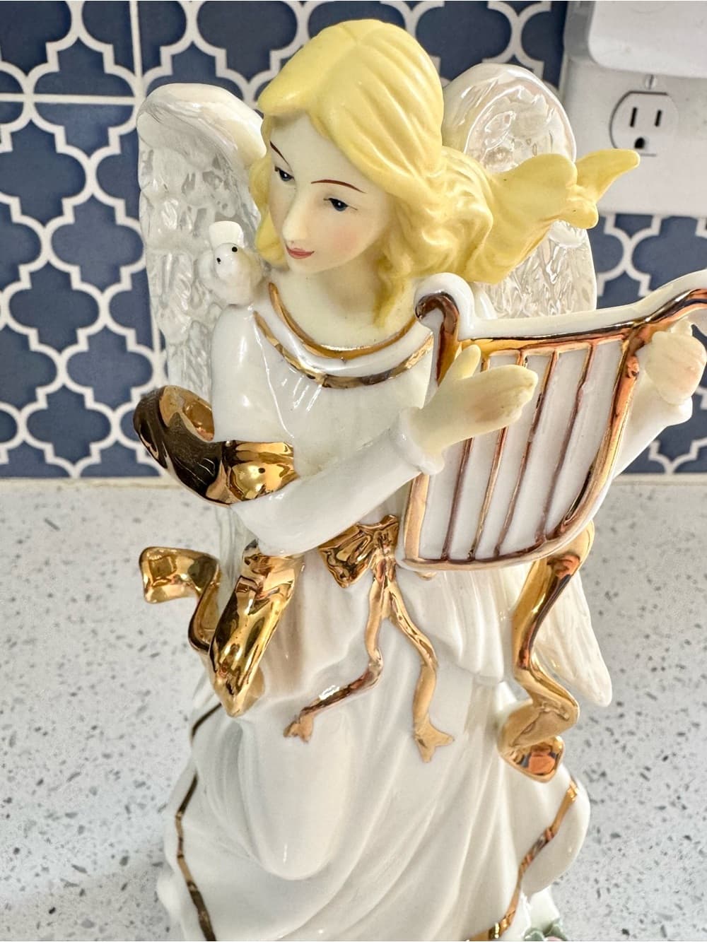 Sankyo Angel Harp Music Box Figurine Fur Elise Working Collectible - Thumbnail 2
