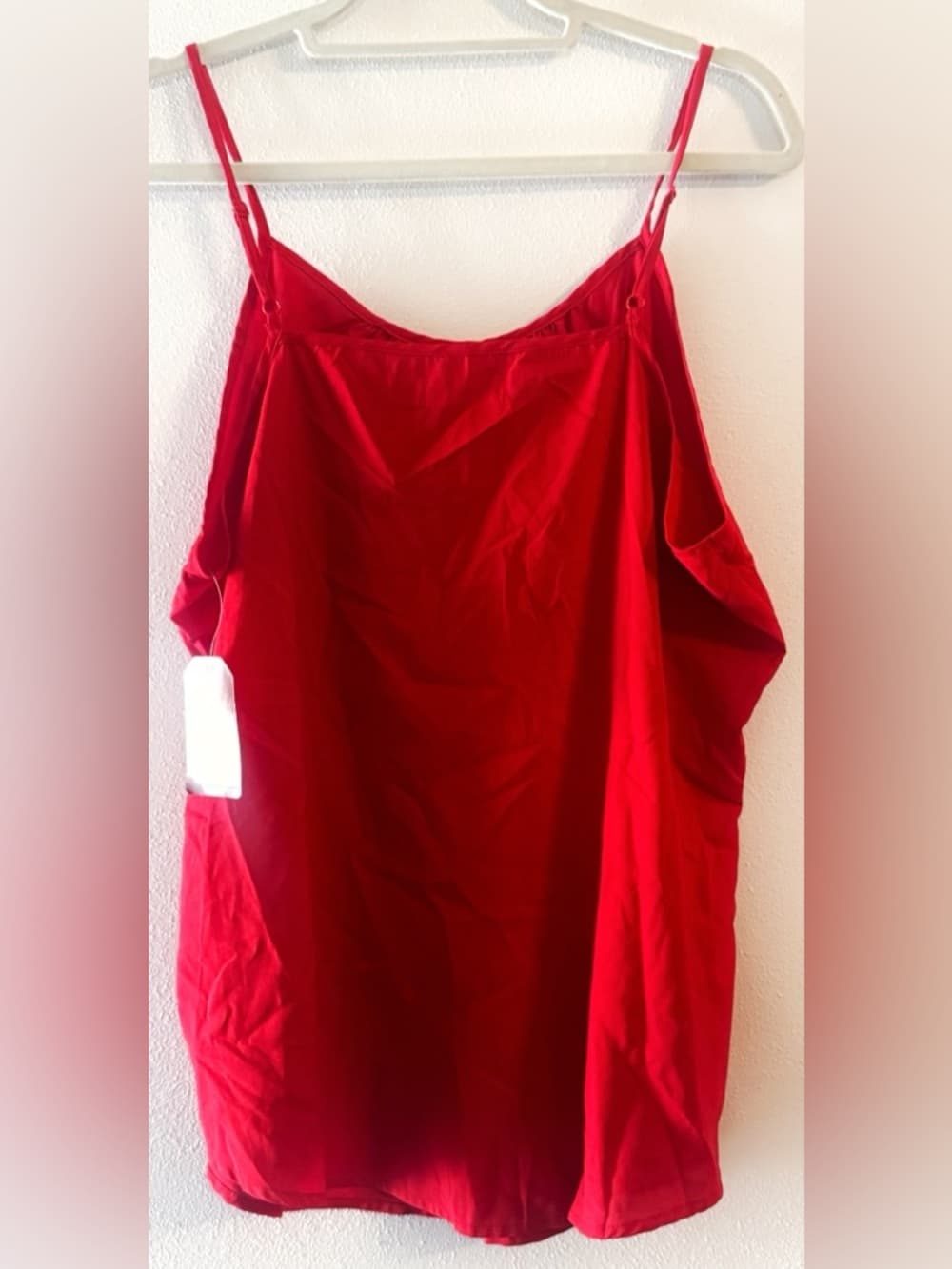 NWT Faded Glory Red Cami Tank XXL Plus Size Flowy Adjustable Strap - Thumbnail 2