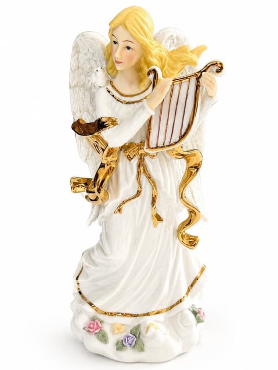 Sankyo Angel Harp Music Box Figurine Fur Elise Working Collectible - Thumbnail 8
