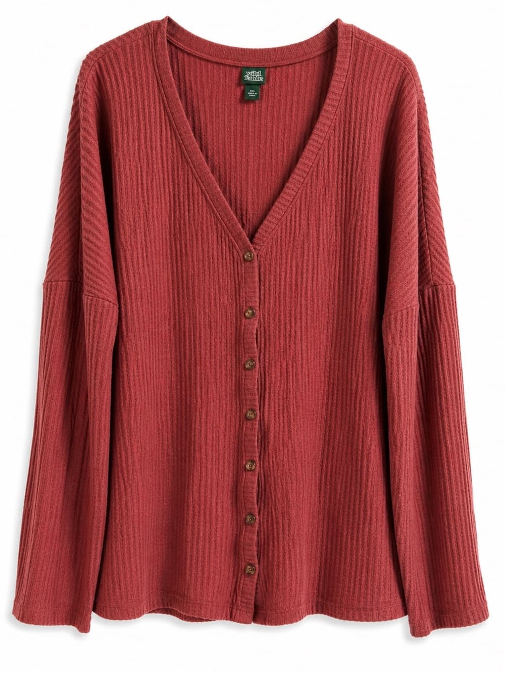 Wild Fable Wild Fable Ribbed Button Front Cardigan XXL Rust Lightweight - Thumbnail 7