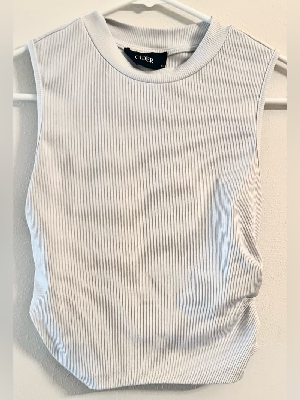 Cider Light Blue Ribbed Sleeveless Tank S