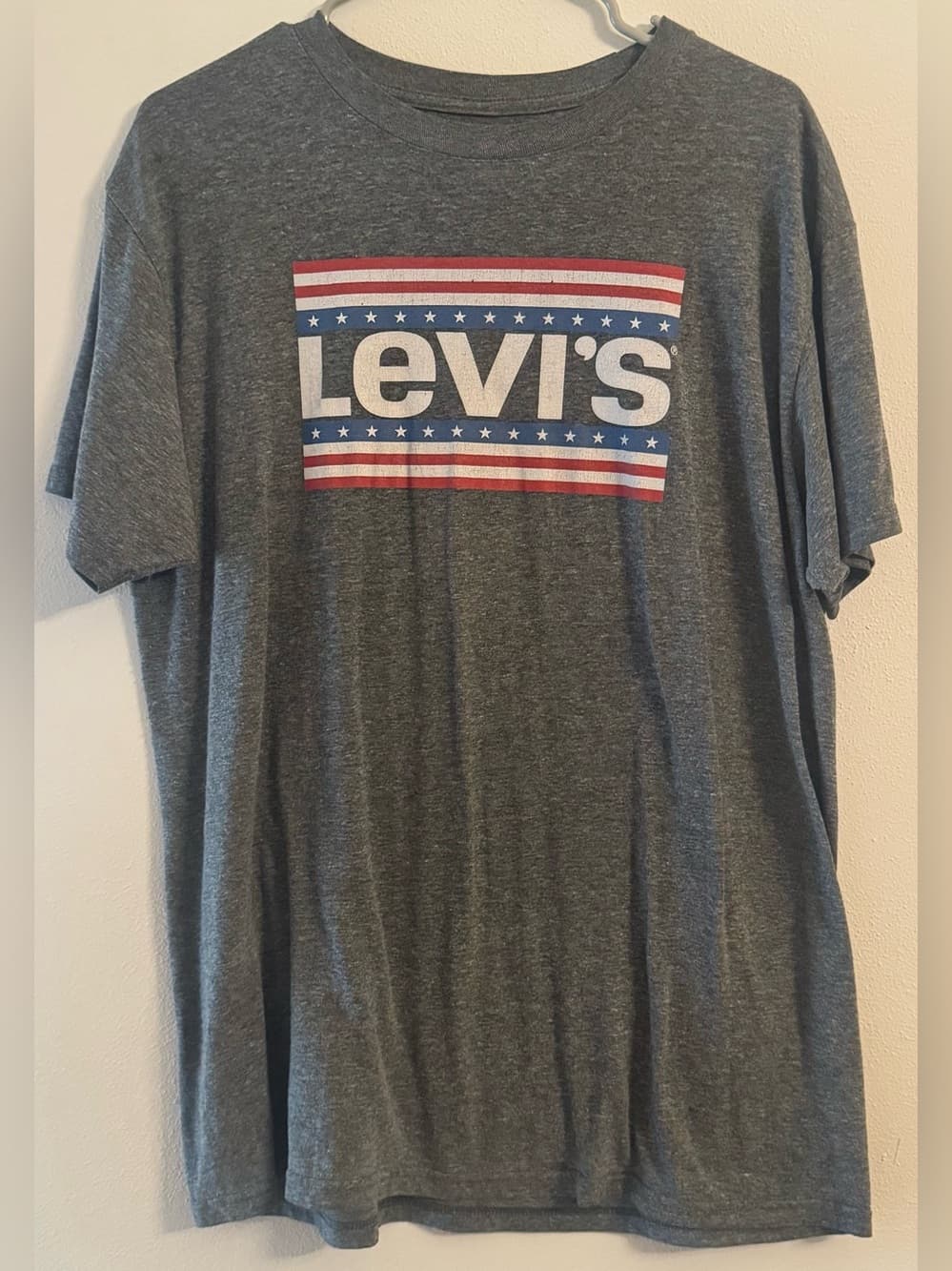 Levi's Heather Gray Patriotic Logo Graphic Tee Men's Large