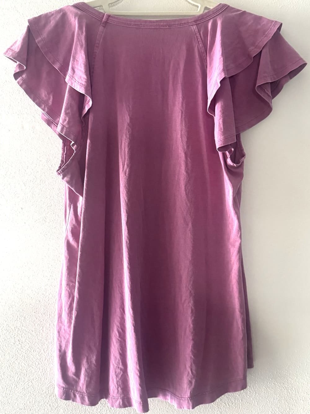 Time and Tru Purple Flutter Sleeve Top Modal Cotton Size M - Thumbnail 2