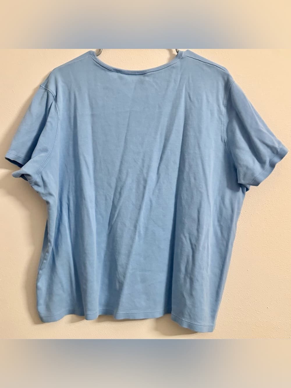 Karen Scott Women's Light Blue Cotton Short Sleeve Sport Tee Plus Size 1X - Thumbnail 2