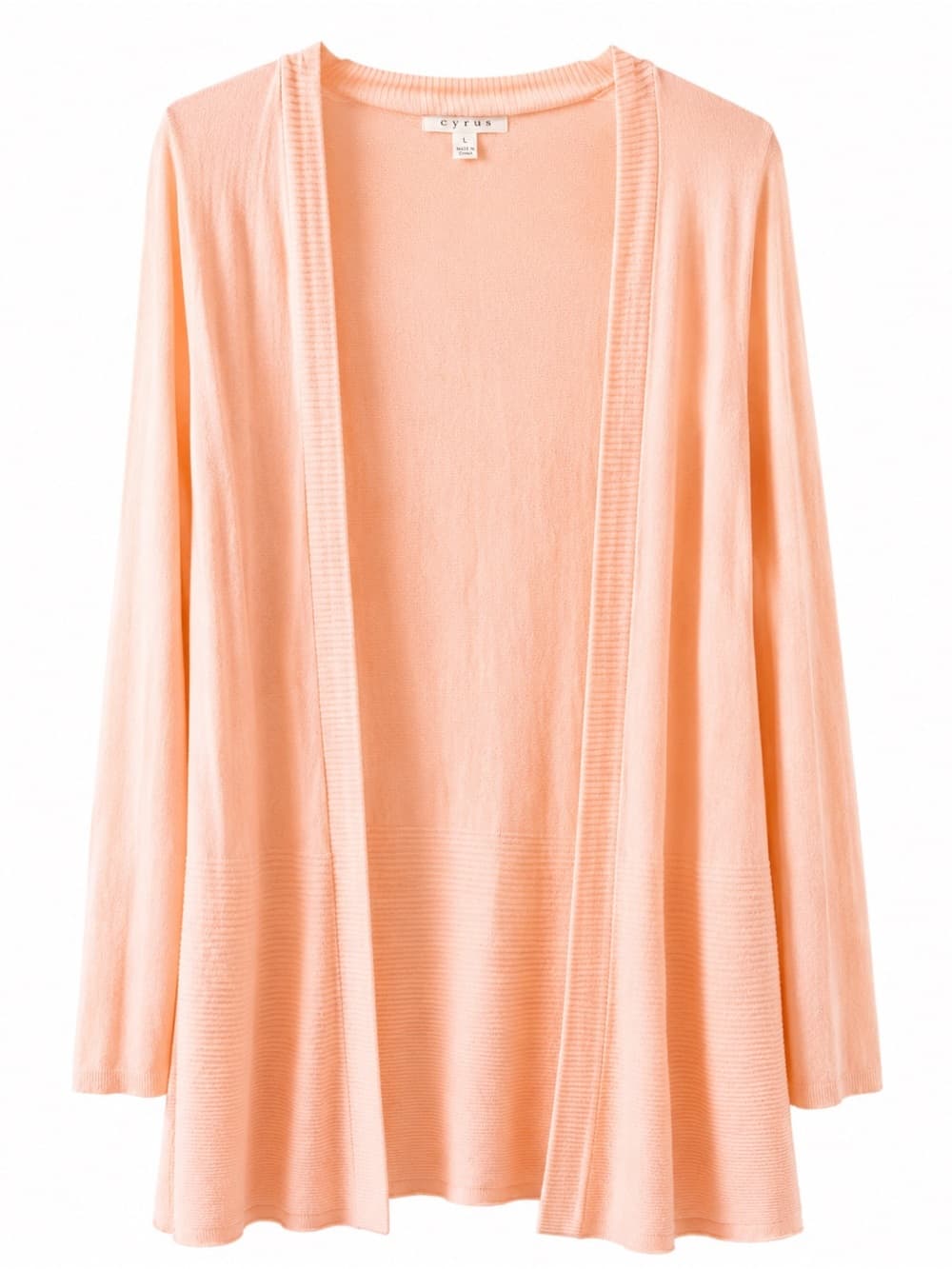 Cyrus Pink Open Front Cardigan Large Lightweight Drape Long Sleeve - Thumbnail 7