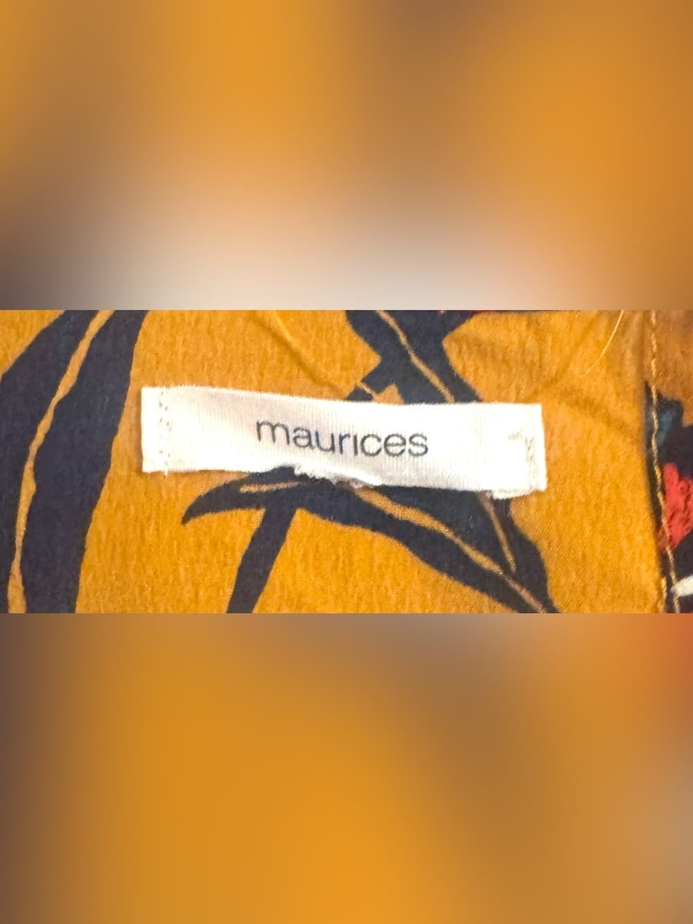 Maurices Mustard Floral Print Tie Cuff Long Sleeve Blouse XL - Thumbnail 5