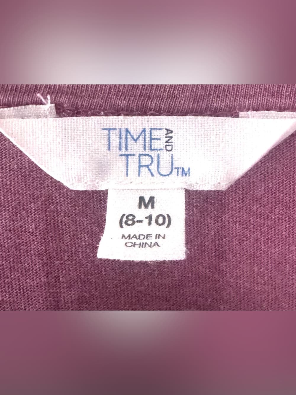 Time and Tru Purple Flutter Sleeve Top Modal Cotton Size M - Thumbnail 4
