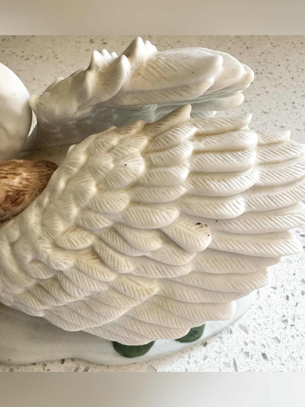 Vintage Ceramic White Swan Mother Baby Figurine Bird Home Decor Collectible - Thumbnail 5