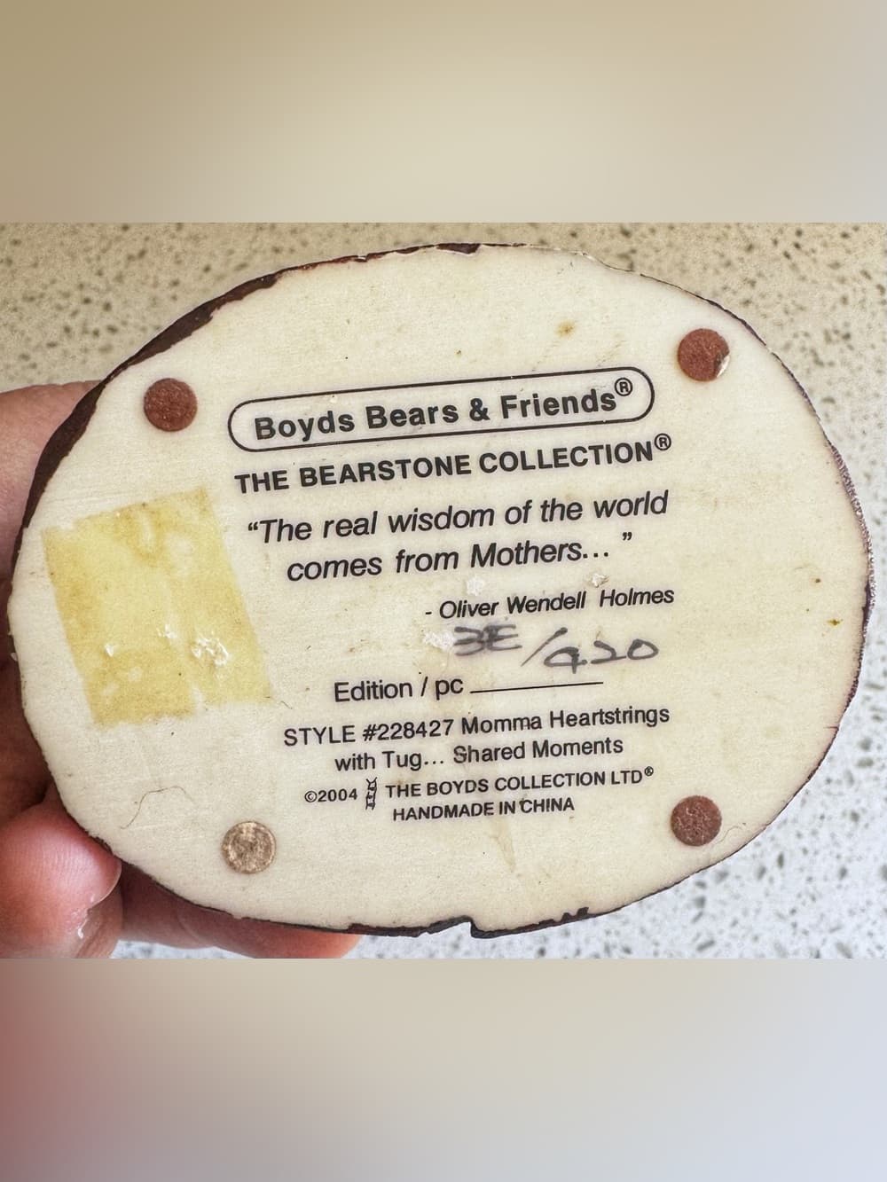 Boyds Bears Mom Listens To Our Words Figurine Bearstone Collection - Thumbnail 5