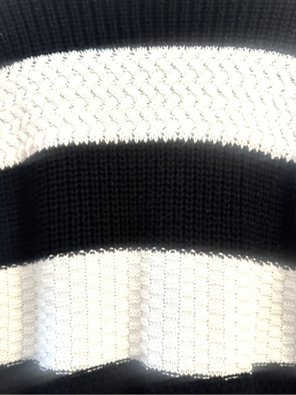 A New Day Black White Striped Crop Sweater XS Crew Neck - Thumbnail 3