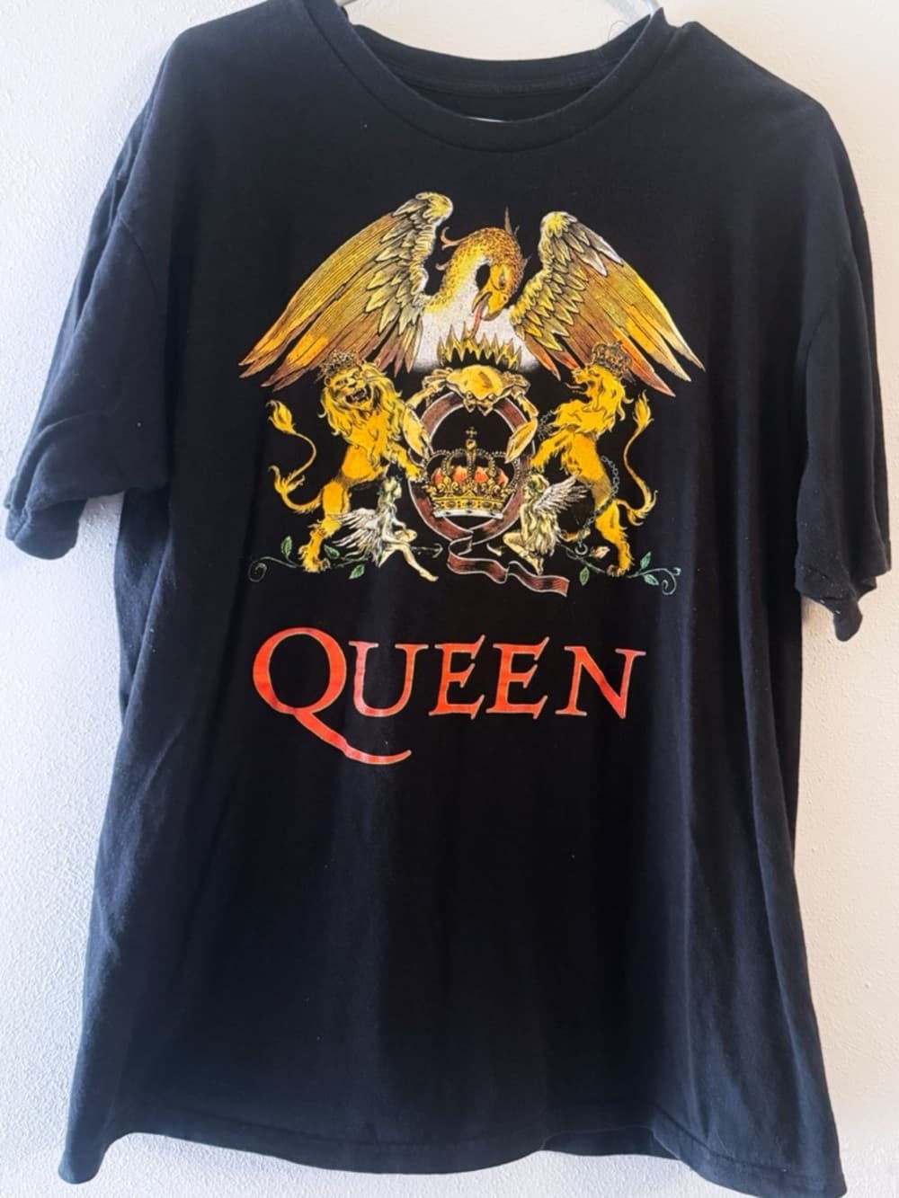 Queen Band Graphic T Shirt XL Black Classic Crest Logo Rock Tee