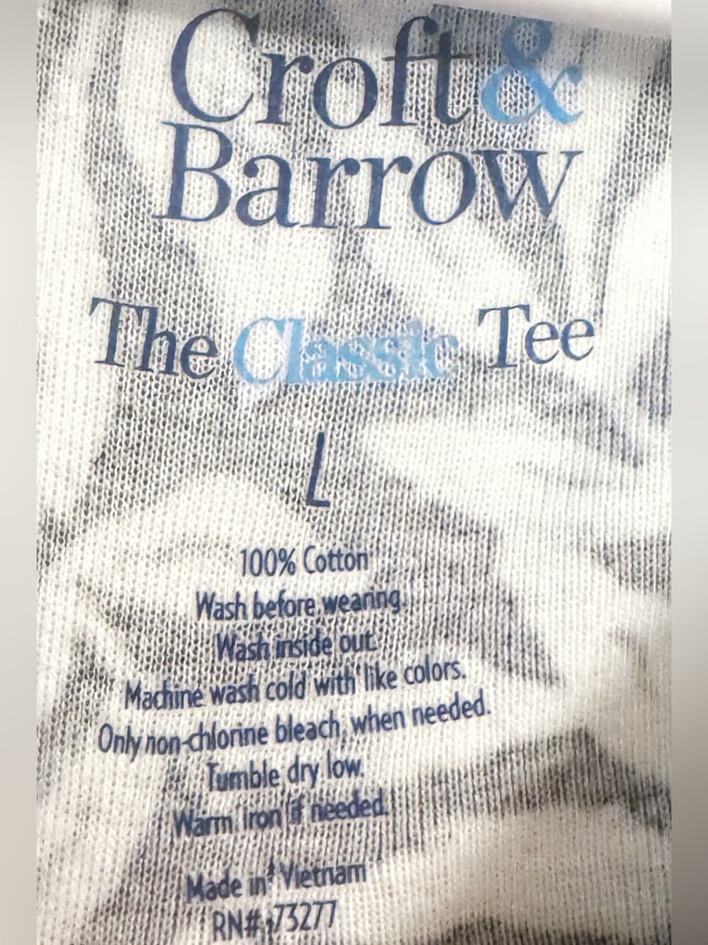 Croft & Barrow Black White Abstract Print Tee Large Short Sleeve Cotton Top - Thumbnail 4