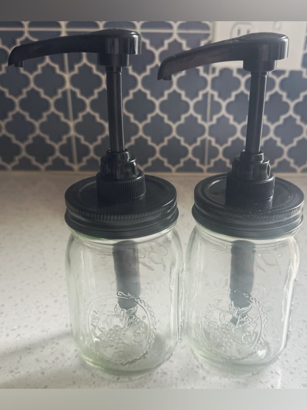 Mason Jar Soap Dispenser Set of 2 Rustic Farmhouse Kitchen Bathroom