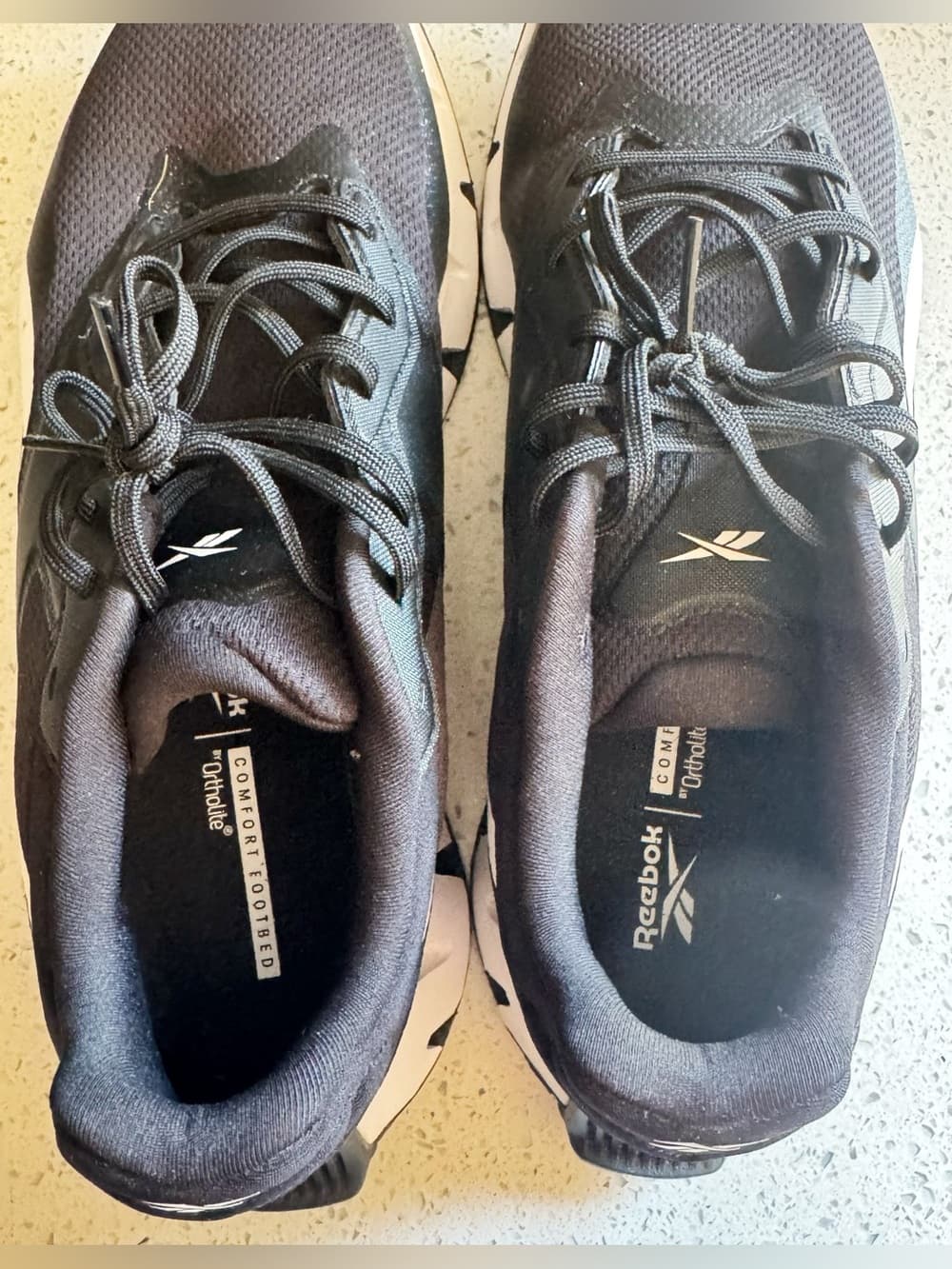 Reebok Mens Black White Running Shoes 10.5 - Thumbnail 4